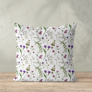 Watercolour Wildflowers  Cushion