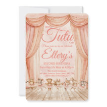 🦊🐰🩰 Watercolour Woodland Ballerina Invitations