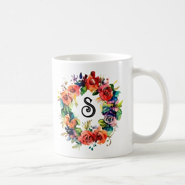 Watercolour Wreath  Coffee Mug (Right)