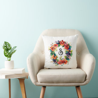 Watercolour Wreath Cushion