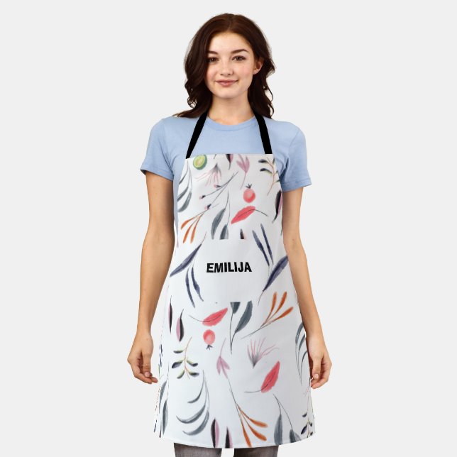 Watercolours, fruits and vegetables apron (Worn)