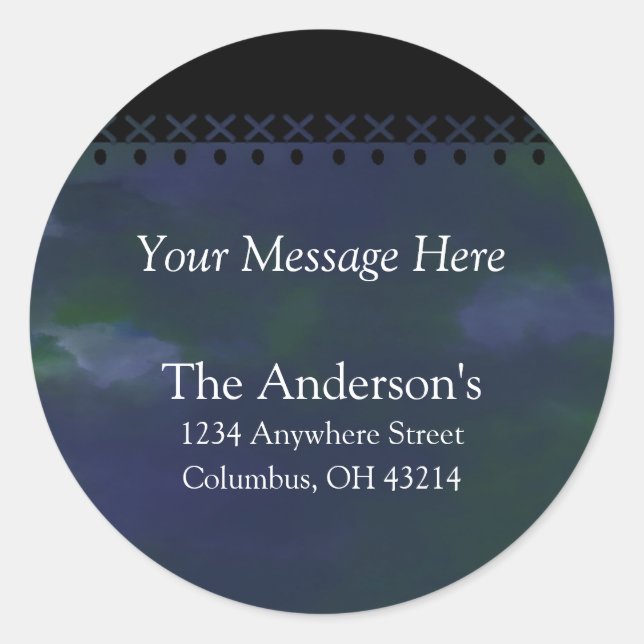 Watercolours with Black Crossed Top Address Labels (Front)
