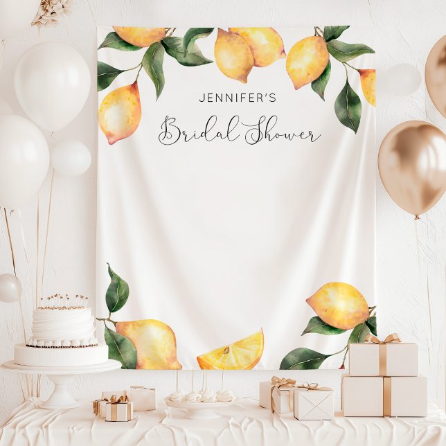 Watercolro elegant Lemon bridal shower tapestry (Creator Uploaded)