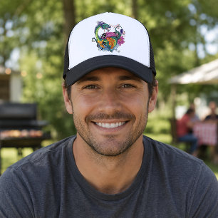 waterdragon & koi trucker hat