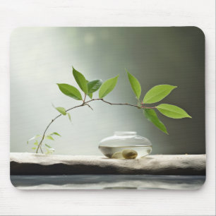 Waterdrop Plant Tranquil Peaceful Nature Mouse Pad