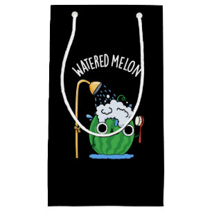 Watered Melon Funny Watermelon Pun Dark BG Small Gift Bag