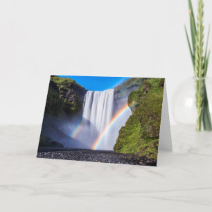 Waterfall and rainbow card