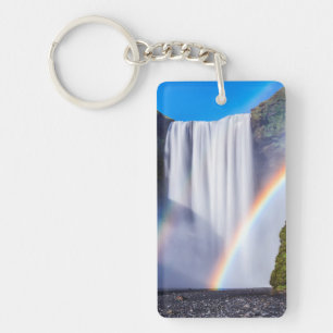 Waterfall and rainbow key ring