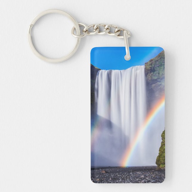 Waterfall and rainbow key ring (Front)