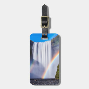 Waterfall and rainbow luggage tag