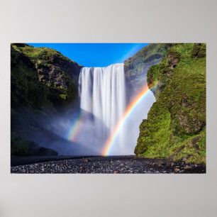 Waterfall and rainbow poster