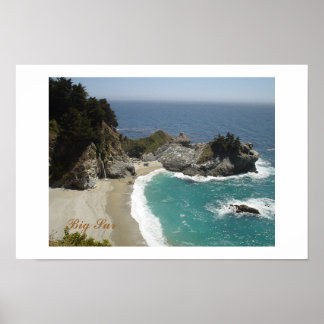 Waterfall at Big Sur Poster