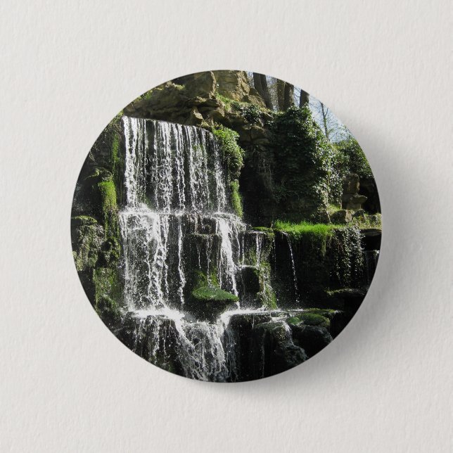 Waterfall at Bowood 6 Cm Round Badge (Front)