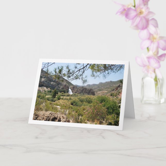 Waterfall at Domeño Viejo, Valencia, Spain Card (Orchid)