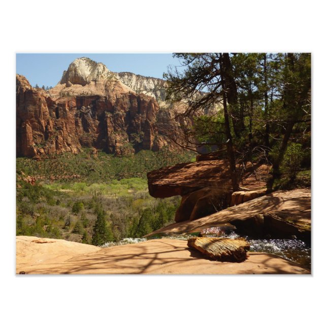 Waterfall at Emerald Pools in Zion National Park Photo Print (Front)