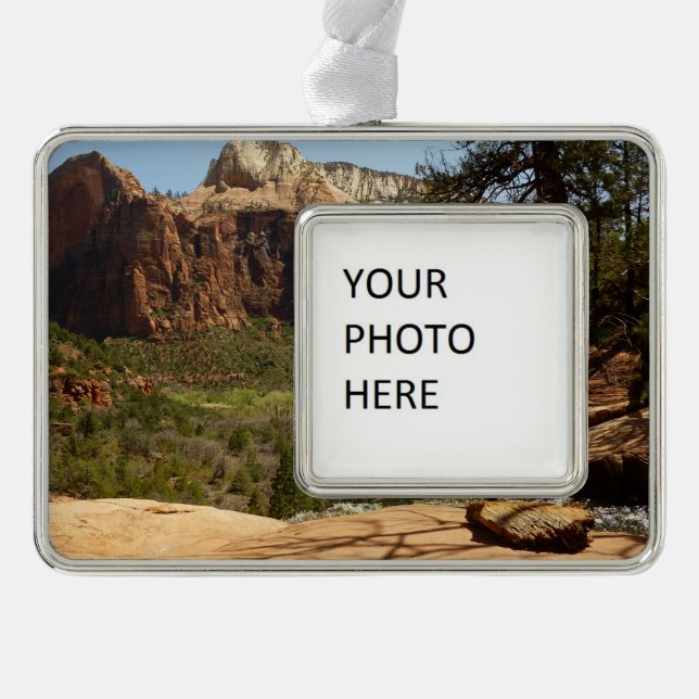 Waterfall at Emerald Pools in Zion National Park Silver Plated Framed Ornament (Front)
