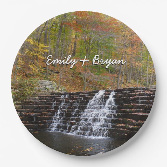 Waterfall at Laurel Hill State Park I Paper Plate (Front)