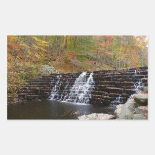 Waterfall at Laurel Hill State Park I Rectangular Sticker