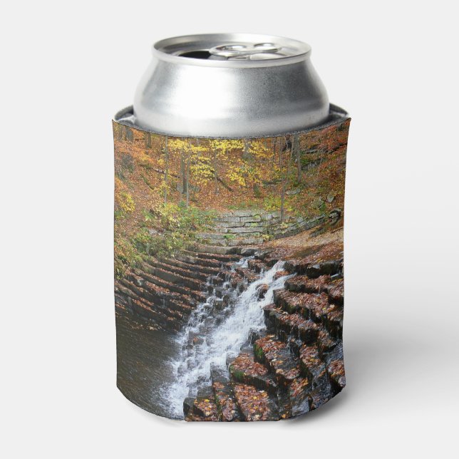 Waterfall at Laurel Hill State Park II Can Cooler (Can Front)