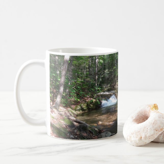 Waterfall at Pemigewasset River I Coffee Mug (With Donut)