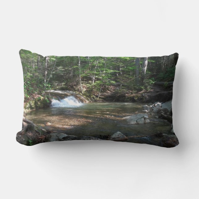 Waterfall at Pemigewasset River I Lumbar Cushion (Front)