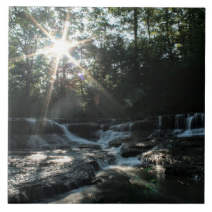 Waterfall at Sunrise Ceramic Tile