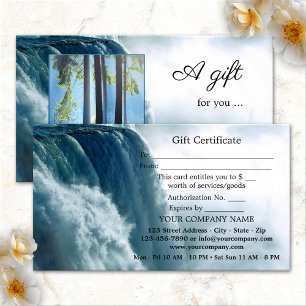 Waterfall Beauty Spa Photo Gift Certificate Card