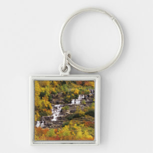Waterfall below Mt Cannon in Glacier National Key Ring