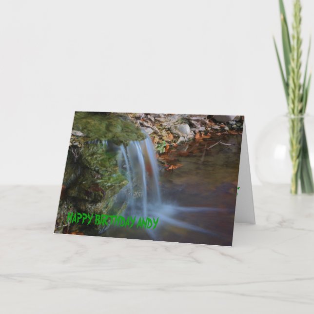 Waterfall Birthday Card (Front)