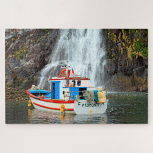Waterfall & boat 1014-pc jigsaw puzzle