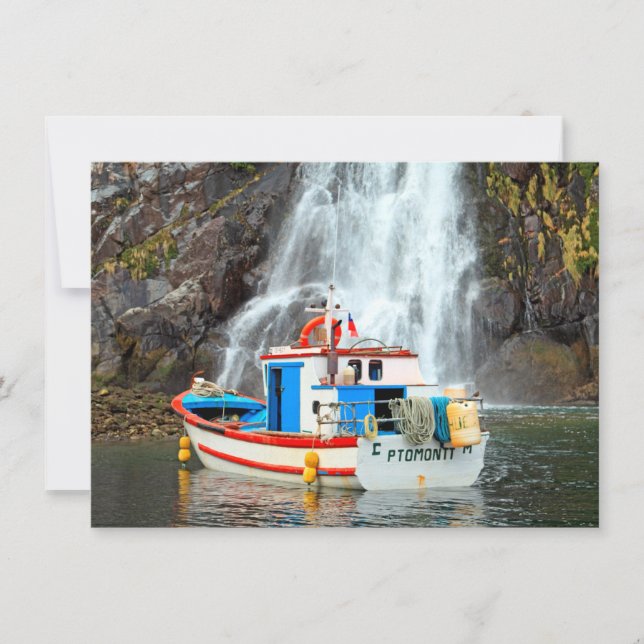 Waterfall & Boat Card (Front)