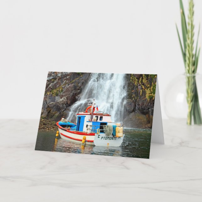 Waterfall & Boat Card (Front)
