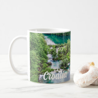 Waterfall cascade in Plitvice Lakes Park, Croatia Coffee Mug