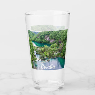Waterfall cascade in Plitvice Lakes Park, Croatia Glass