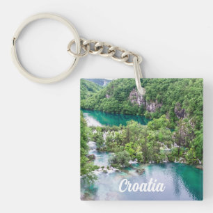 Waterfall cascade in Plitvice Lakes Park, Croatia Key Ring