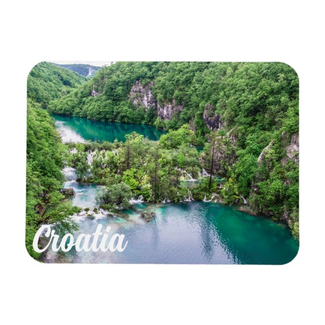 Waterfall cascade in Plitvice Lakes Park, Croatia Magnet (Horizontal)