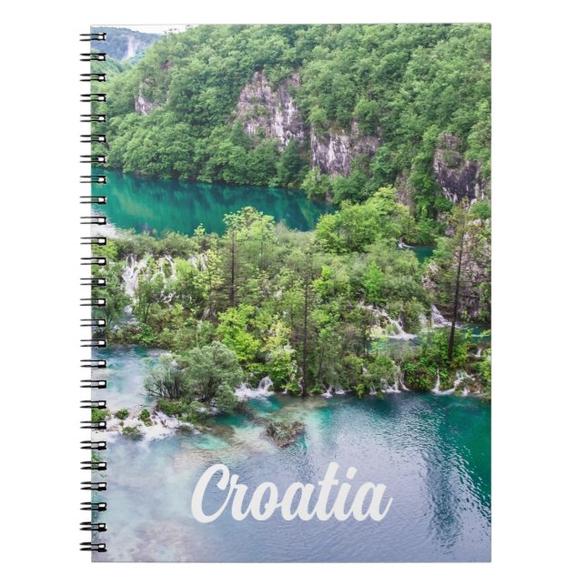 Waterfall cascade in Plitvice Lakes Park, Croatia Notebook (Front)