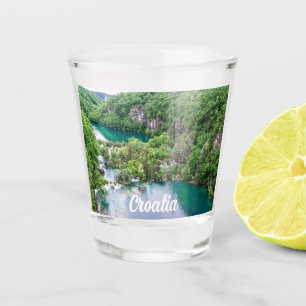 Waterfall cascade in Plitvice Lakes Park, Croatia Shot Glass