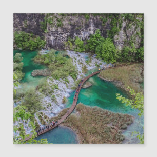 Waterfall cascade of Plitvice lakes park