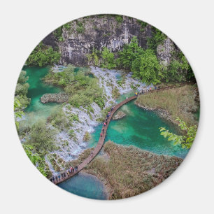 Waterfall cascade of Plitvice lakes park Magnet