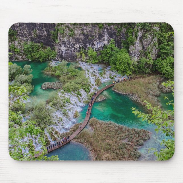 Waterfall cascade of Plitvice lakes park Mouse Pad (Front)