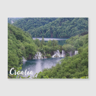 Waterfall cascade with green forest in Croatia
