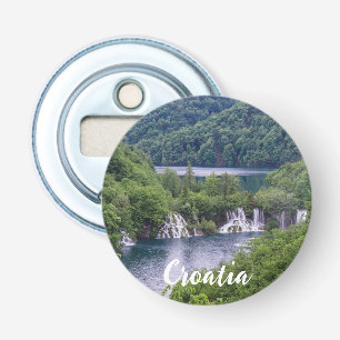 Waterfall cascade with green forest in Croatia Bottle Opener