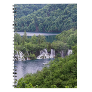 Waterfall cascade with green forest in Croatia Notebook