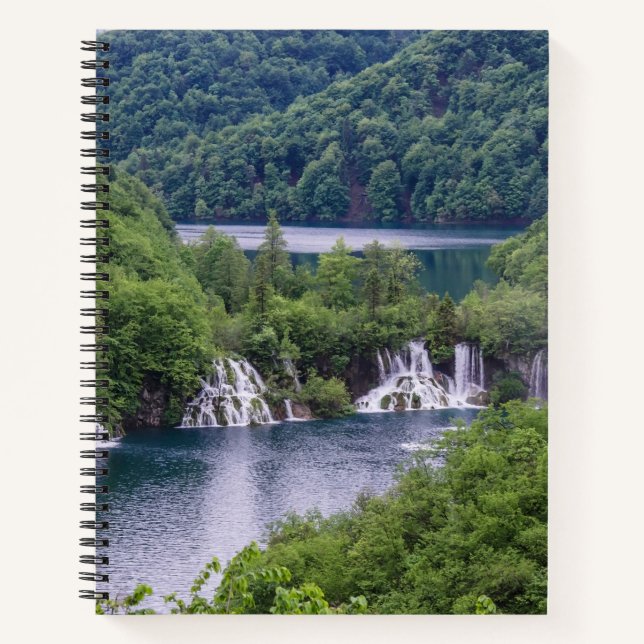 Waterfall cascade with green forest in Croatia Notebook (Front)