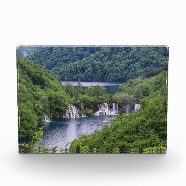 Waterfall cascade with green forest in Croatia Photo Block (Front)