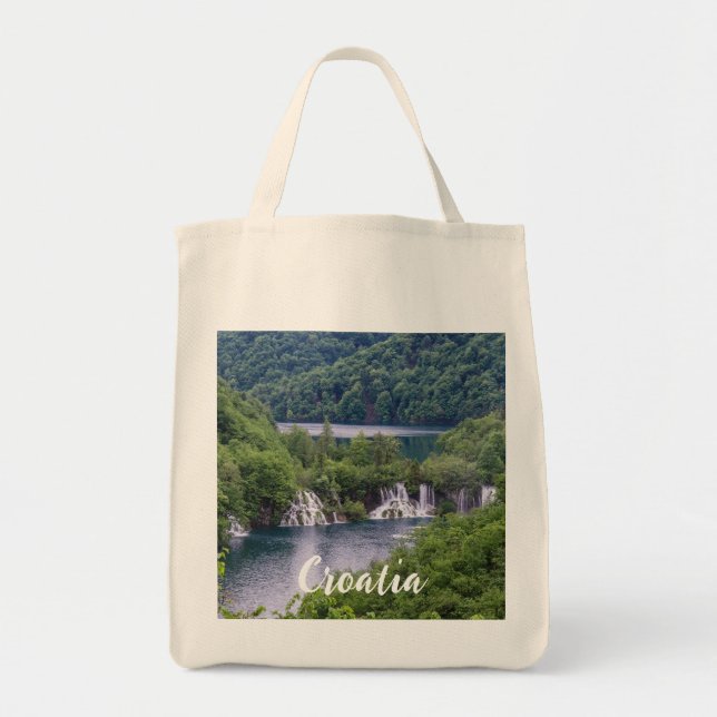 Waterfall cascade with green forest in Croatia Tote Bag (Front)