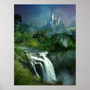Waterfall Castle Poster