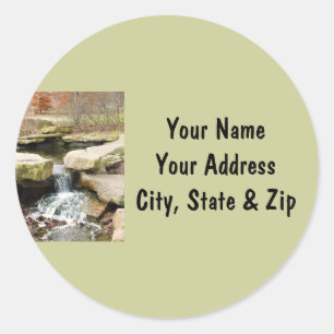 Waterfall Classic Round Sticker