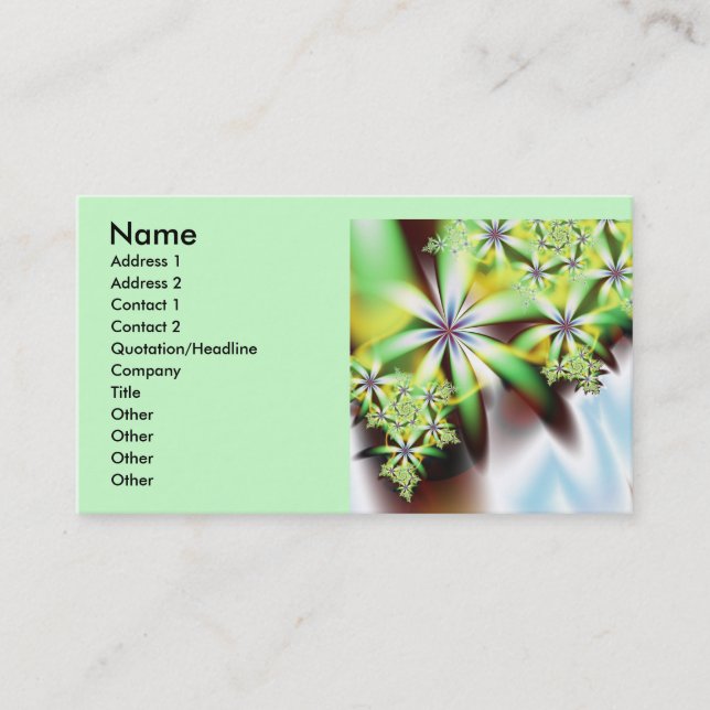 Waterfall Cool Abstract Fine Fractal Art Business Card (Front)